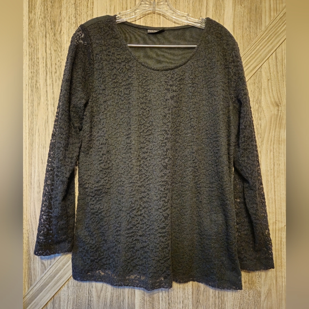 Laura Torelli Black Lace Women's Top